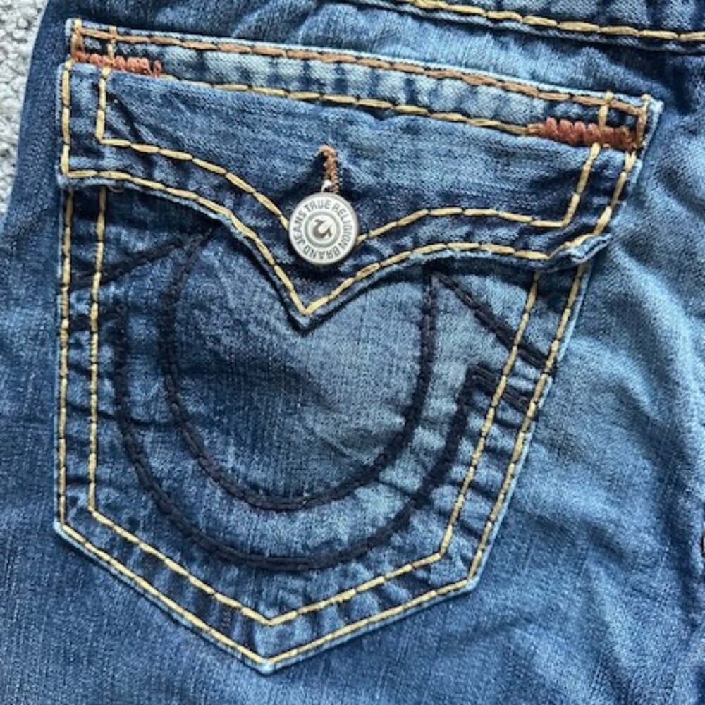 True Religion Vintage Ricky Super T Jeans - Men's 34x33 -Thick Stitch, USA - EUC - Picture 13 of 16